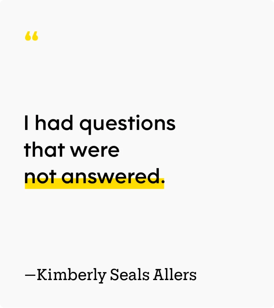 Patient Experience: Kimberly Seals: Quote
