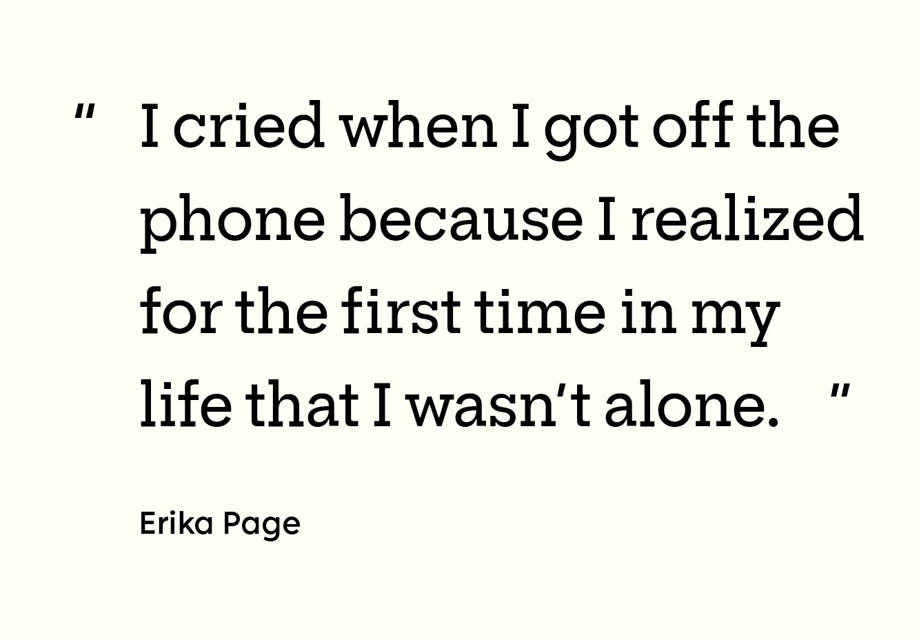 patient experiences: erika page: quote 1