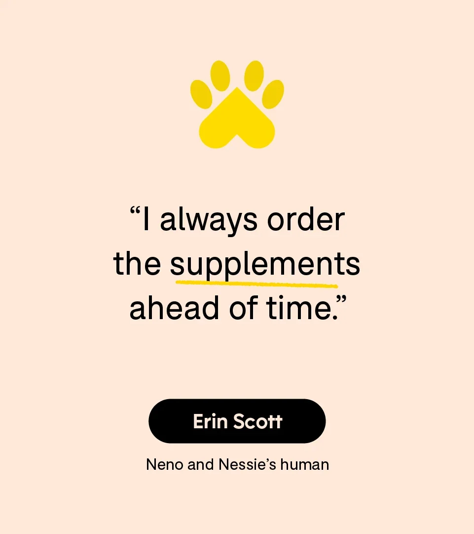 “I always order the supplements ahead of time.” — Erin Scott