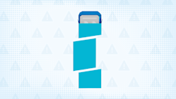 Light blue background with texture and warning sign pattern. In the center is a blue box with a blister pack of pills in it cut into thirds.
GoodRx Health