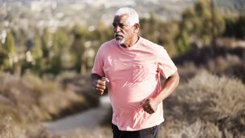 Movement exercise: man jogging 627126694