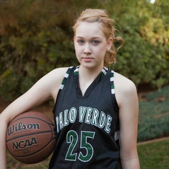 Samantha Boothe is pictured in a high school basketball portrait.