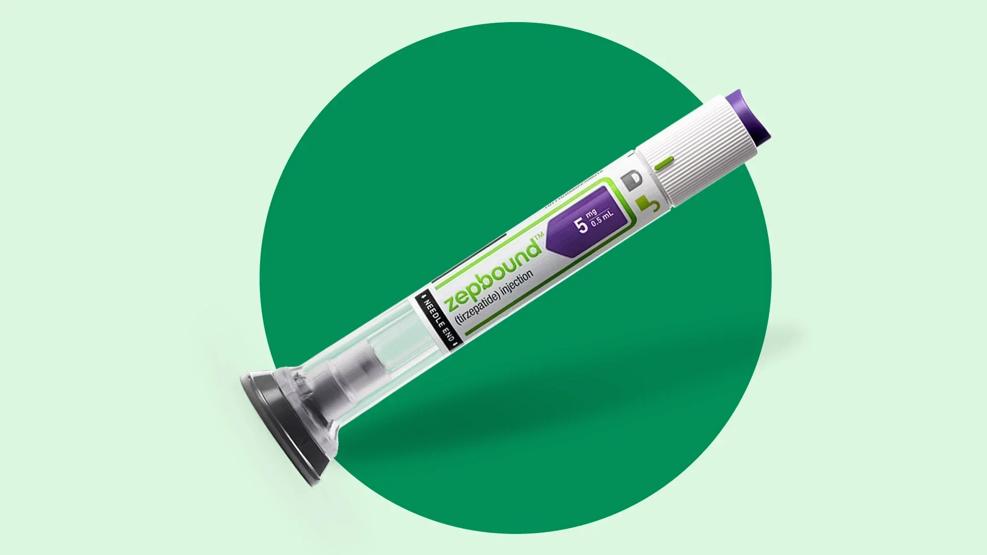 A Zepbound pen on a green background.
Courtesy of Lilly