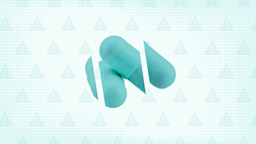 Teal background with texture and warning sign pattern. In the center are two teal capsule pills cut into thirds. 
GoodRx Health