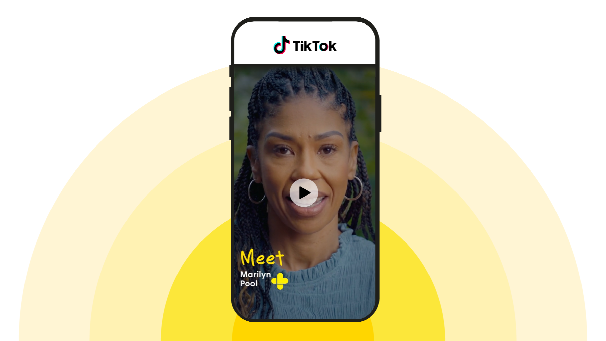 A custom graphic includes a phone screen previewing a TikTok video with Marilyn Pool and a yellow, radial background behind the phone.
Marilyn Pool didn’t discover she had a heart condition until a nagging cough led to medical tests.