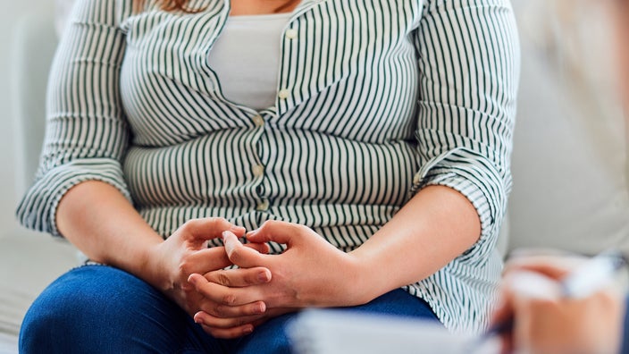 Close-up of a patient at an appointment.