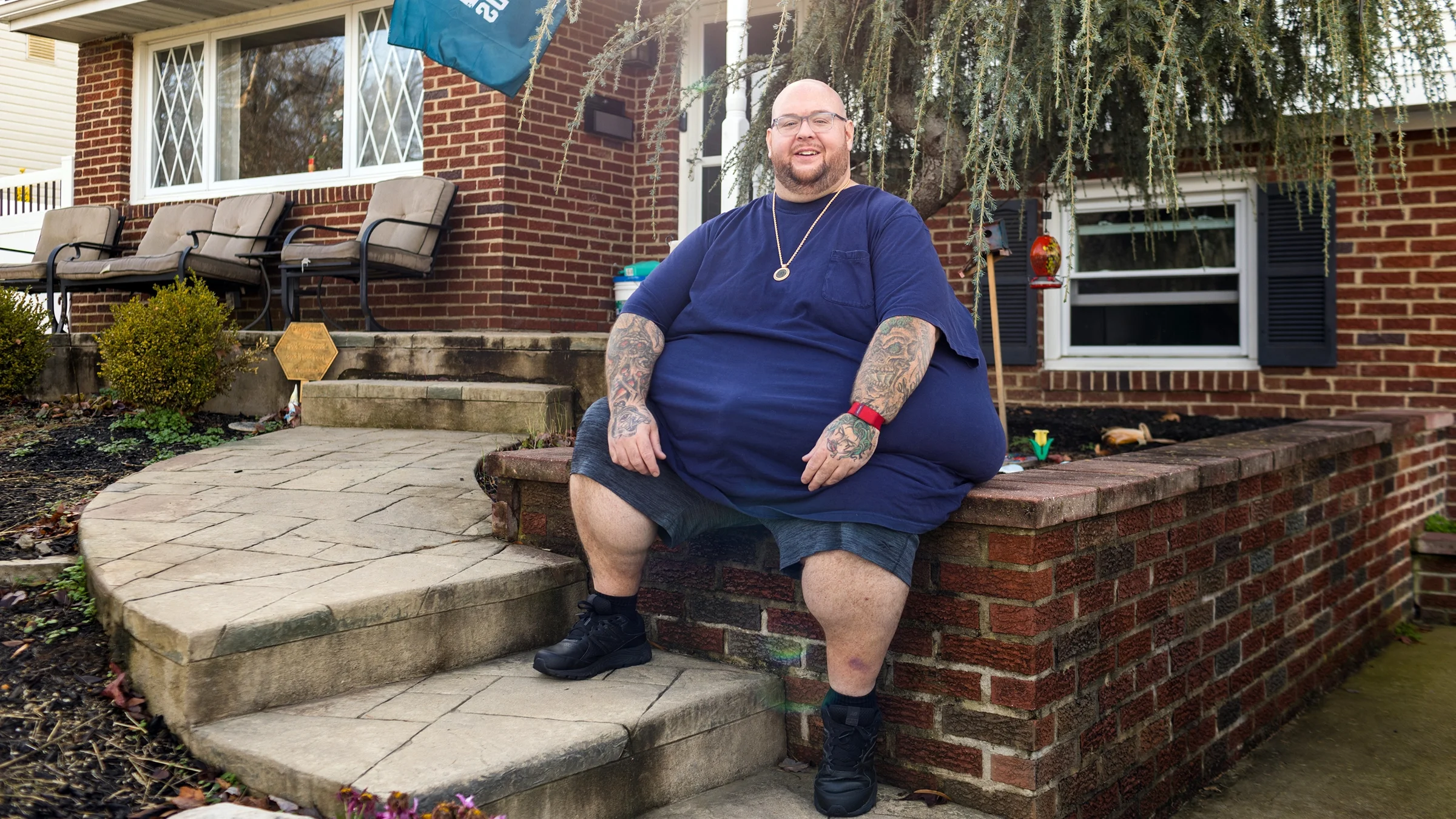 Pete Brennan is pictured in a portrait outside of his home in Cherry Hill, New Jersey.