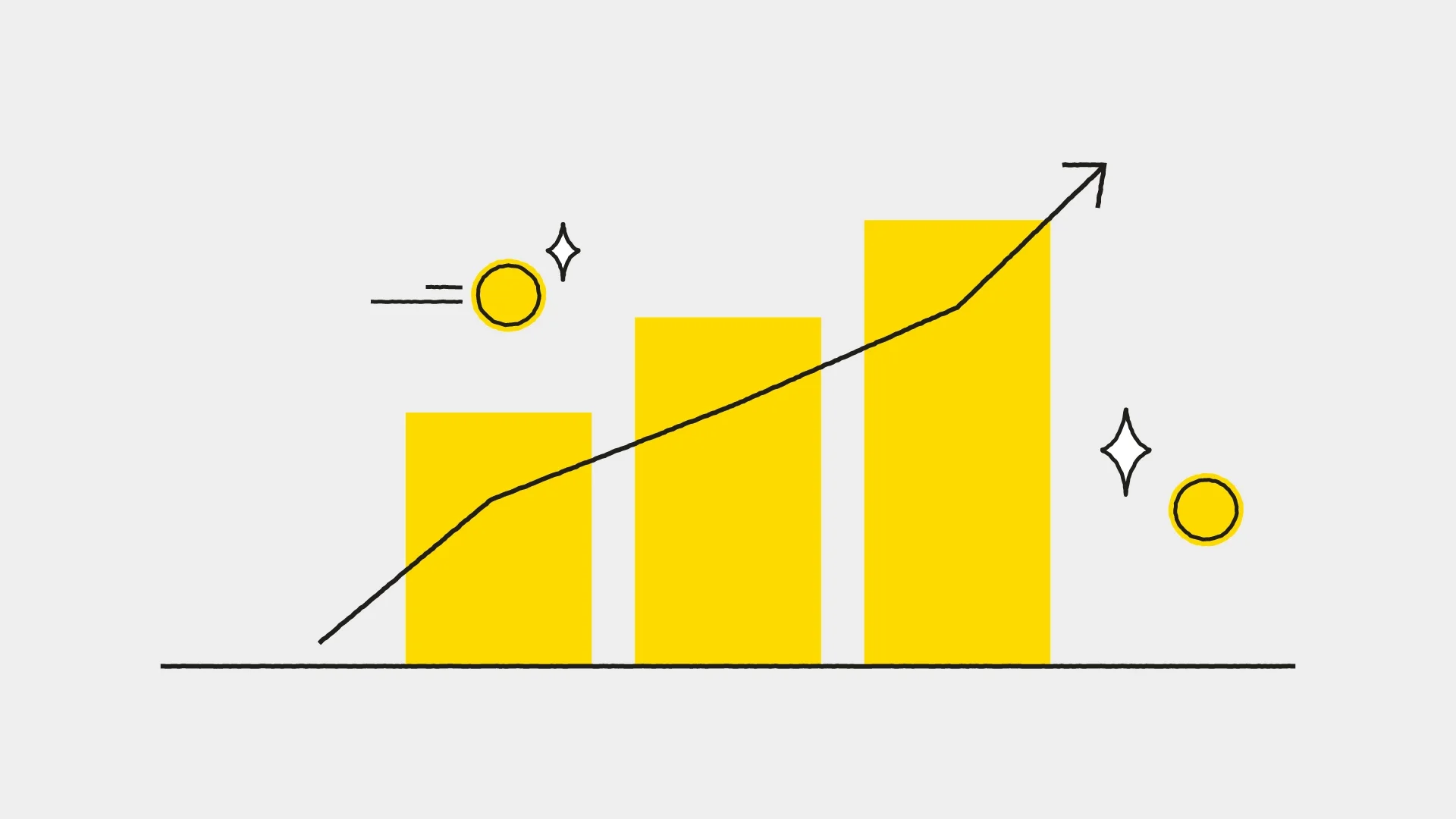 A bar graph trending upwards