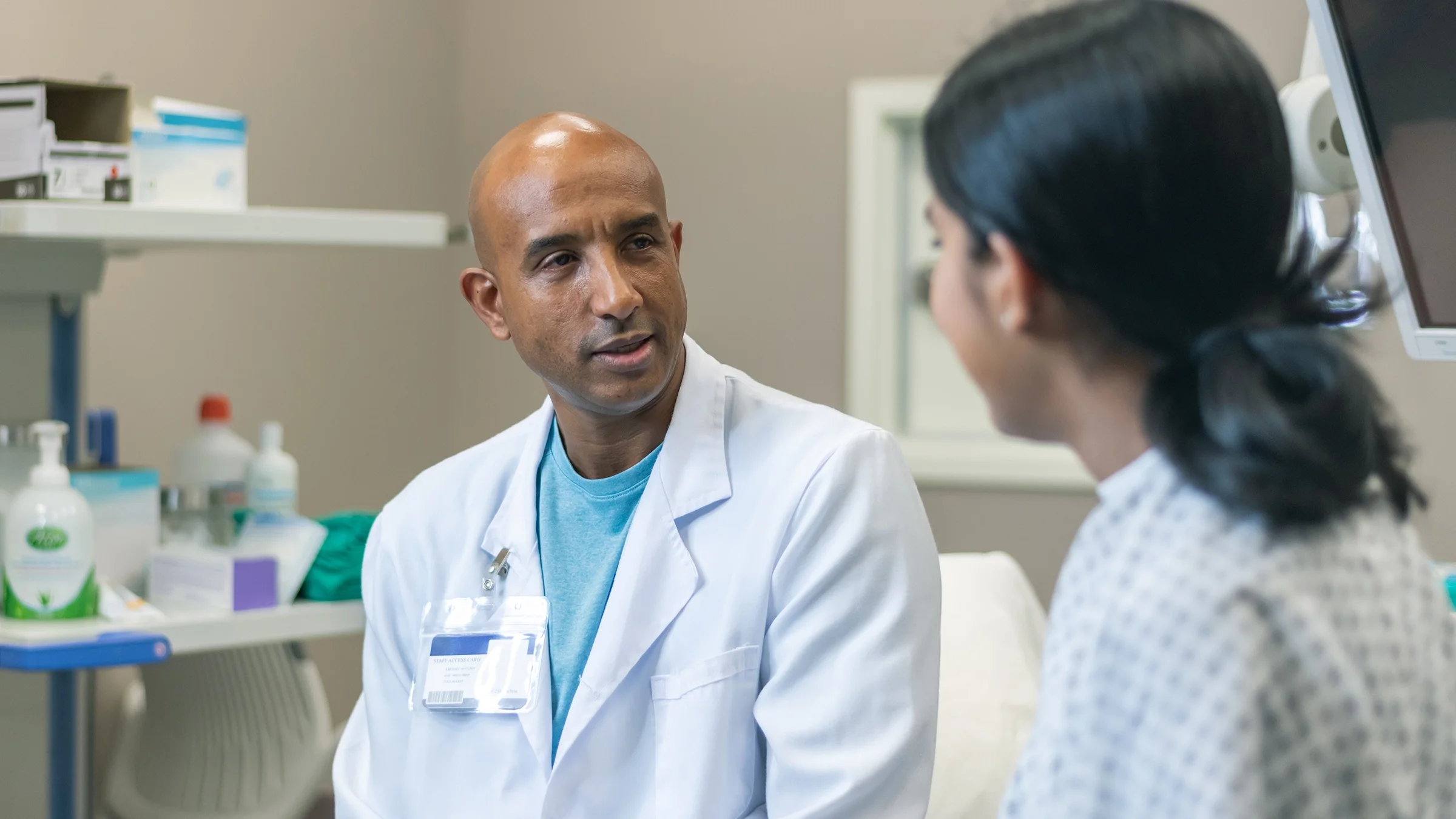 Medical consultation with a patient.