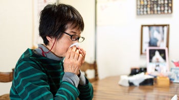 RSV: Adults: woman blowing nose 1204318302