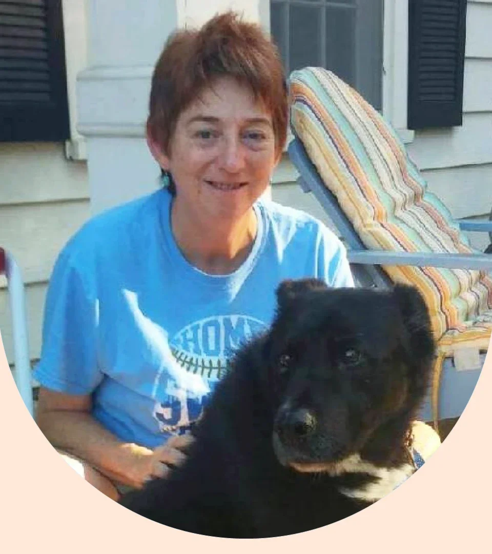 Deb Hipp is pictured with her late dog, Toby.