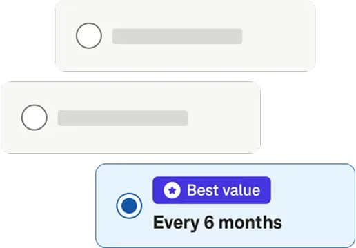 Delivery schedule options with best value highlighted