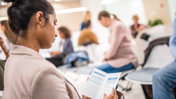 Health: Medicaid: reading brochure waiting room 941762278
