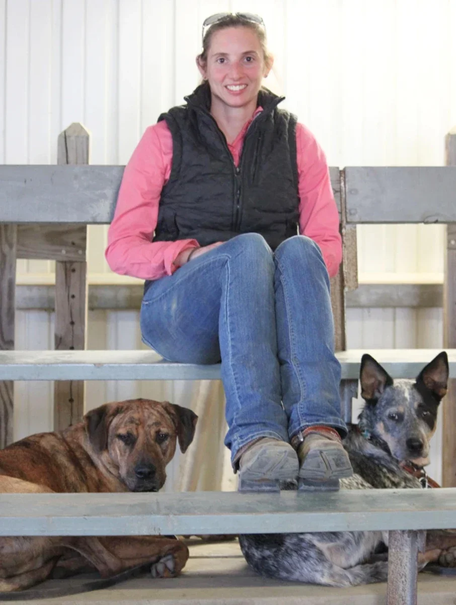 Kaleigh Canfield is pictured with her two dogs.