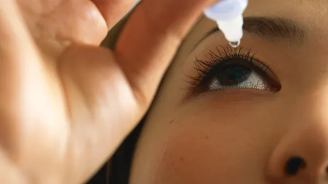 Medication education: close-up using eye drops 200300527-002