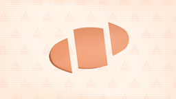 A custom graphic includes a light-peach background with a warning sign pattern and a light-red oblong pill cut into thirds in the center.
GoodRx Health 