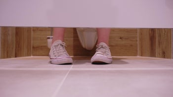 Constipation: shoes under bathroom door 1336836370
