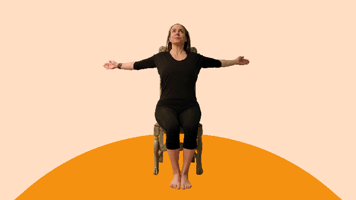 Chair exercises for seniors - Chair marches and seated side stretches