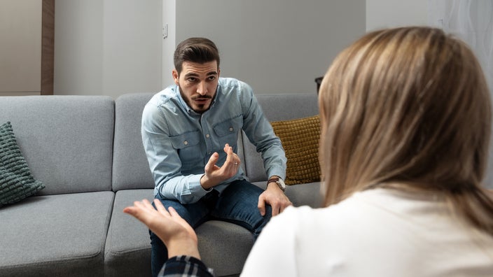Man in therapy session