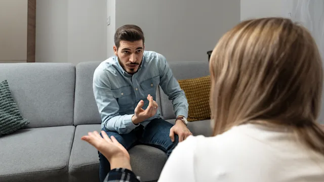 Mental-health: man in therapy session 1457664175