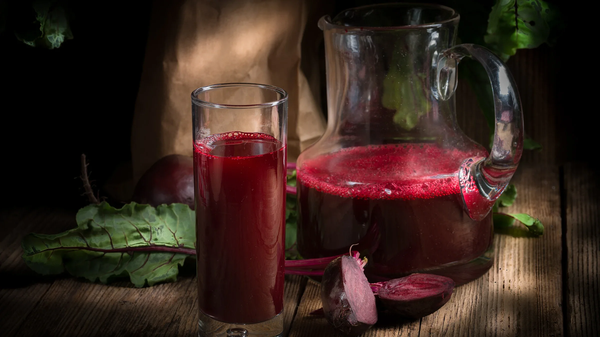  A still-life image shows beet juice and a carafe.
Dar1930/iStock via Getty Images Plus