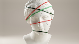 A statue head has rubber bands around it.
piranka / iStock via Getty Images Plus