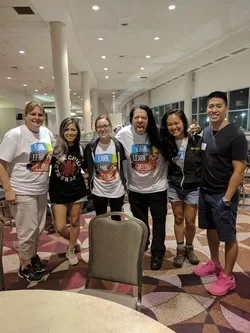 Team GoodRx with local volunteers at NRG shelter in Houston.
