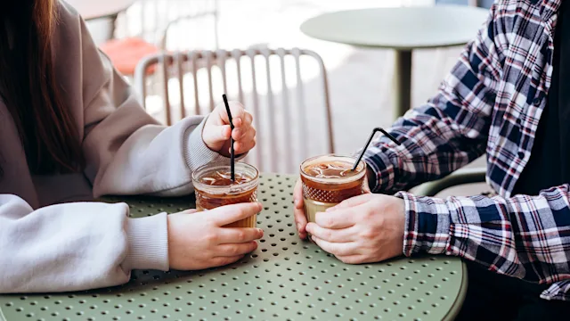 Diet Nutrition: teeangers drinking coffee 2216170276