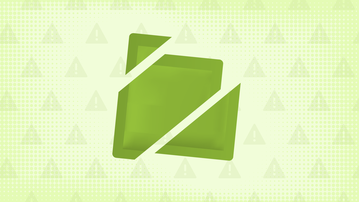 Light green background with texture and warning sign pattern. In the center is a green medication packet cut into thirds. 