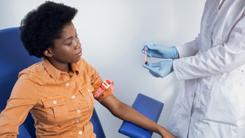 Sickle cell disease: woman blood test 1321092819