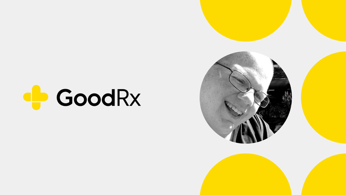 GoodRx logo and portrait of Kate