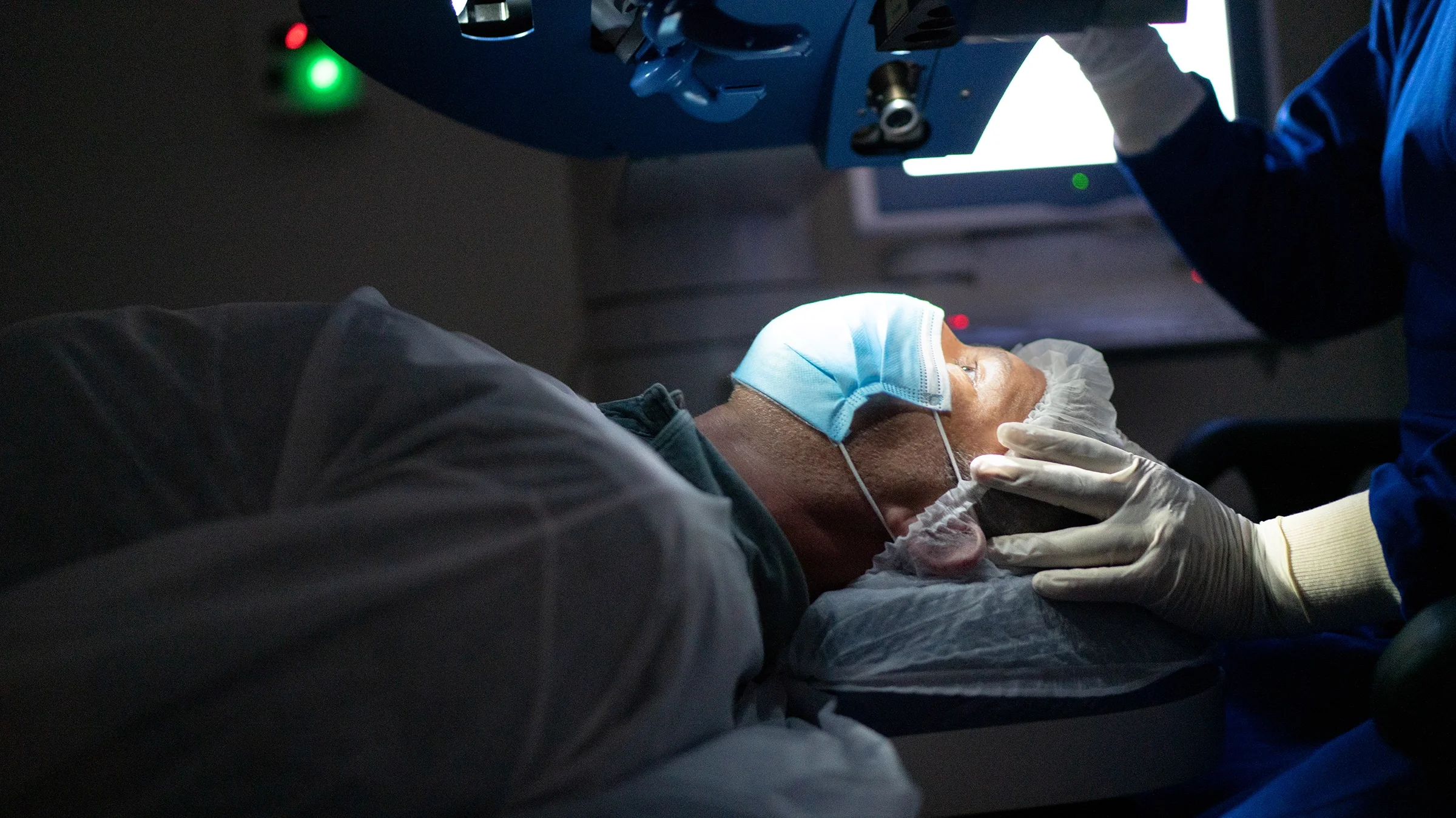 A patient during eye surgery.