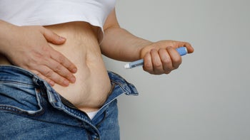 Diabetes: closeup stomach injection 2155518152