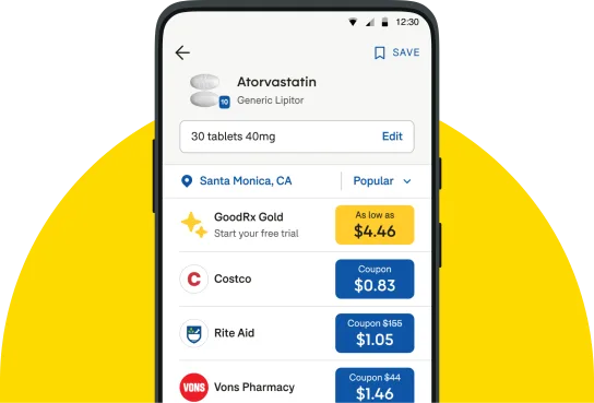 GoodRx mobile app screens