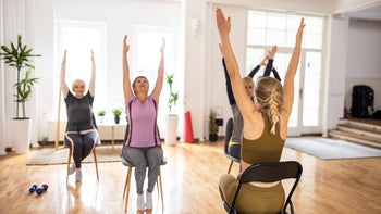Movement exercise: chair yoga class-1314538979