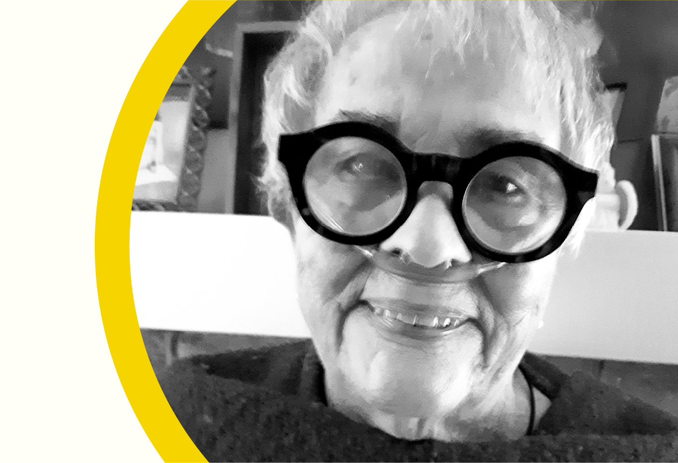 B&W selfie of Mandy Bowers.