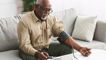Diabetes: Hypertension: senior measuring arterial blood pressure 1354390866