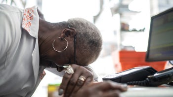 Pharmacists: Break in: head on desk pharmacist 1171226926