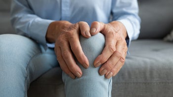 Joints: Bursitis: closeup knee pain 1267013569