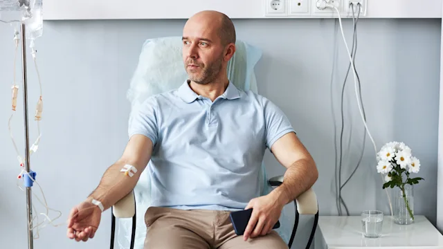 Health: Testicular cancer: man IV drip 1485546621