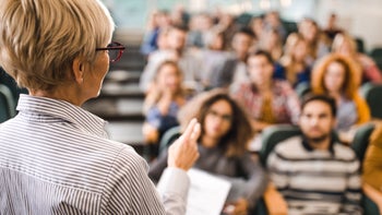 Students: Malpractice: professor teaching lecture 1093522584