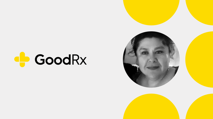 GoodRx logo and portrait of Norma