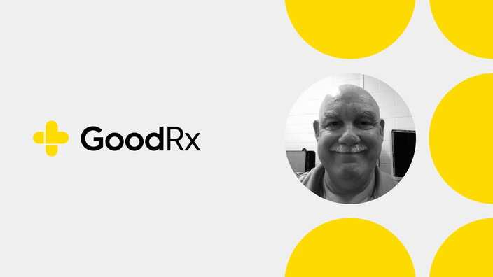GoodRx logo and portrait of Troy