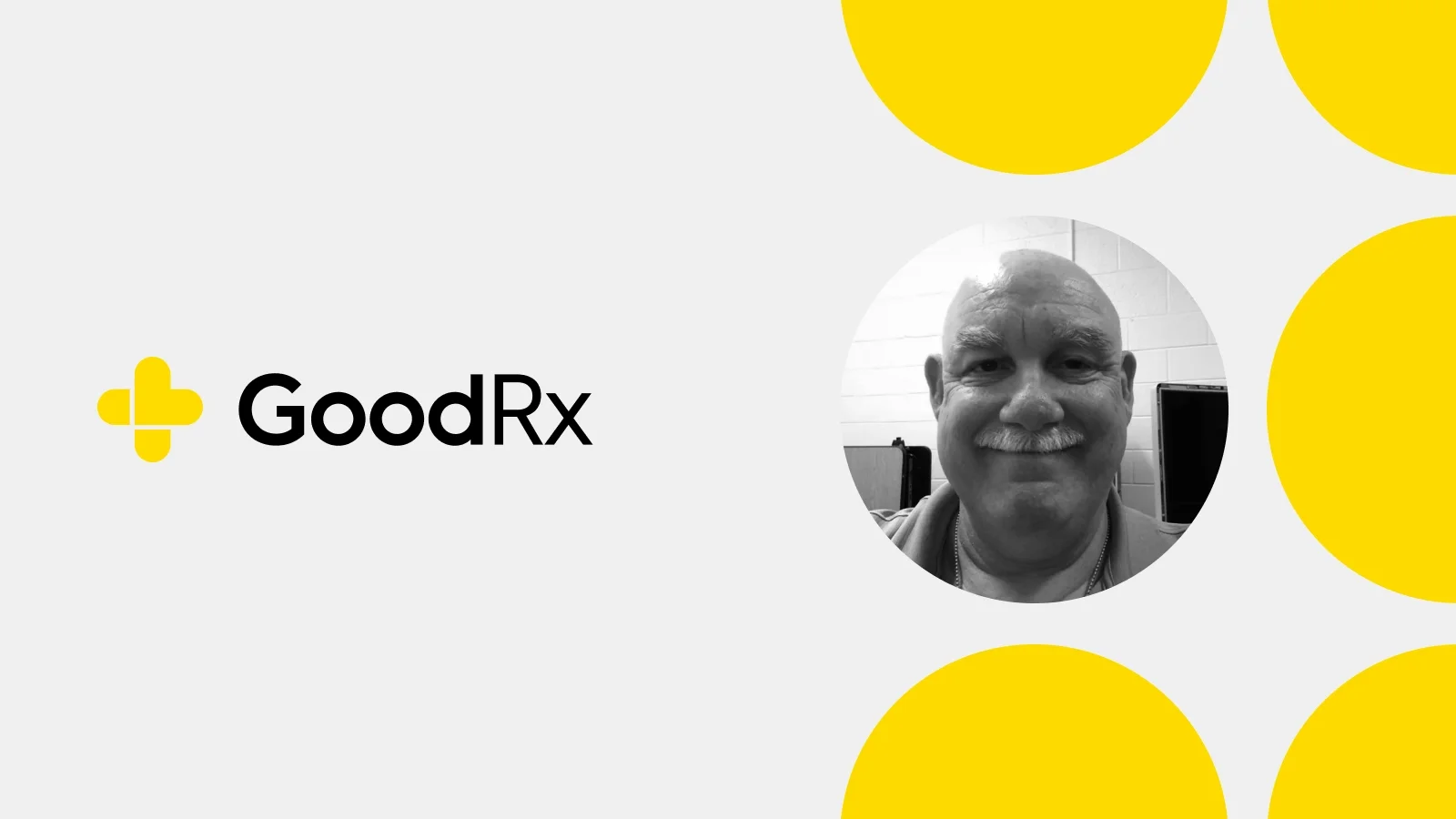 GoodRx logo and portrait of Troy