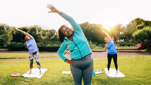 Movement Exercise: women doing outdoor yoga 1478452642