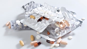 messy pill of pill packs-460094865