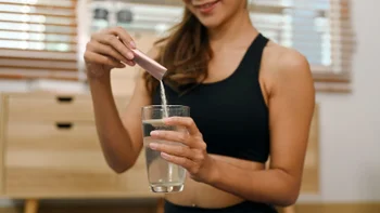 Supplements-herbs: closeup collagen supplment in water 1464372426