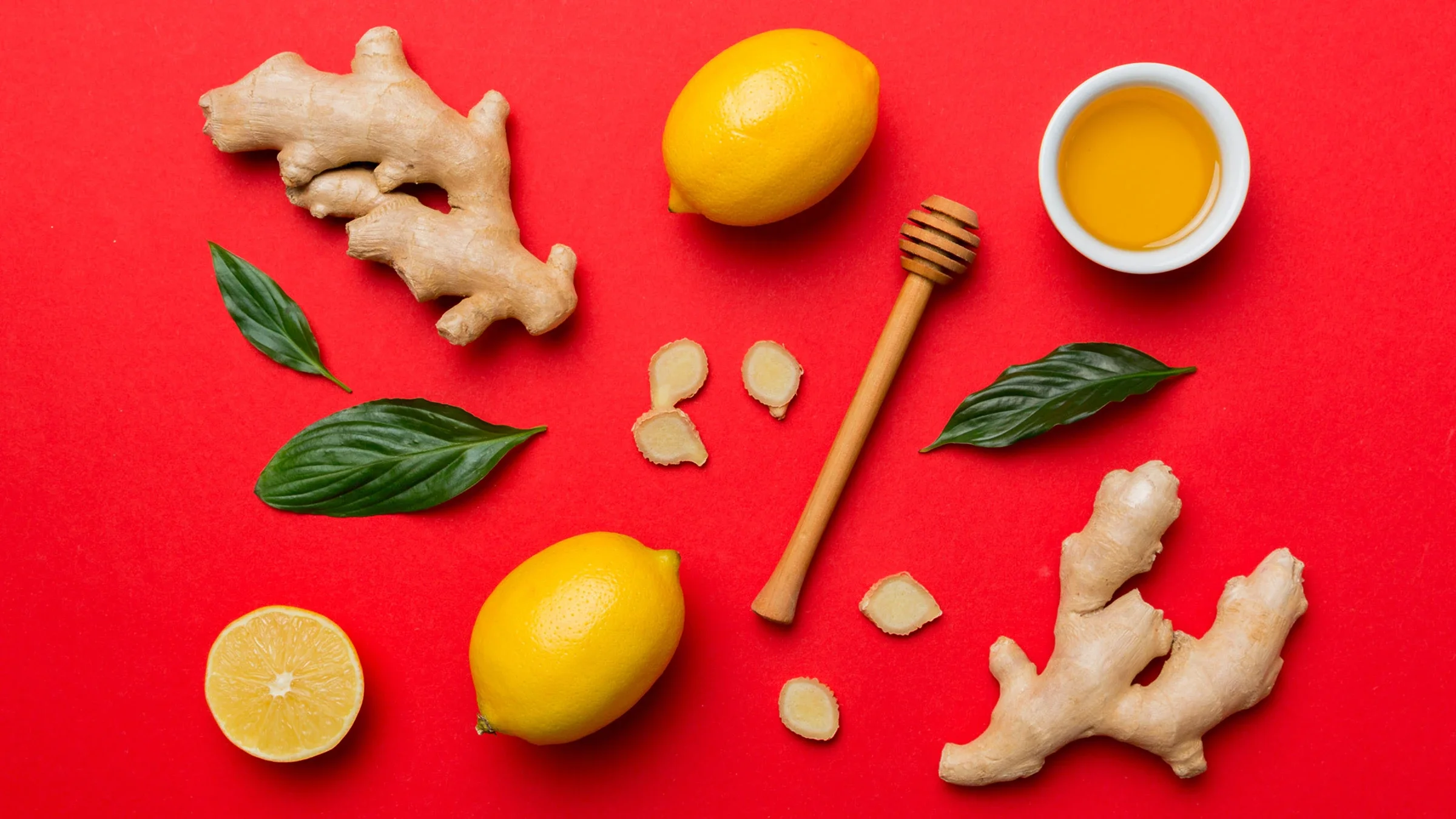 Cold symptoms: at home remedies on red background 1371058426