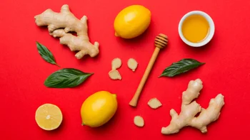 Cold symptoms: at home remedies on red background 1371058426