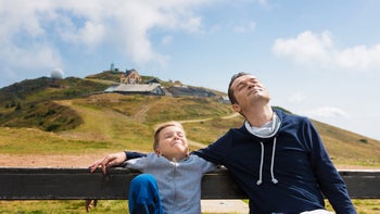 Children's health: mindful father son outdoors 1034217120